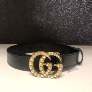 NWT authentic Gucci thin pearl belt sz 90